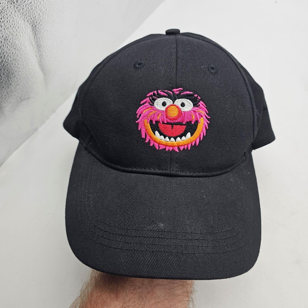 Muppets Animal Hat Cap Strap Back Mens One Size Black Embroidered Cartoon